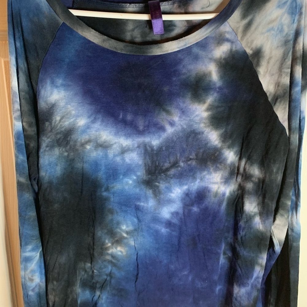 Soft stitch blue smoky camouflage long sleeve